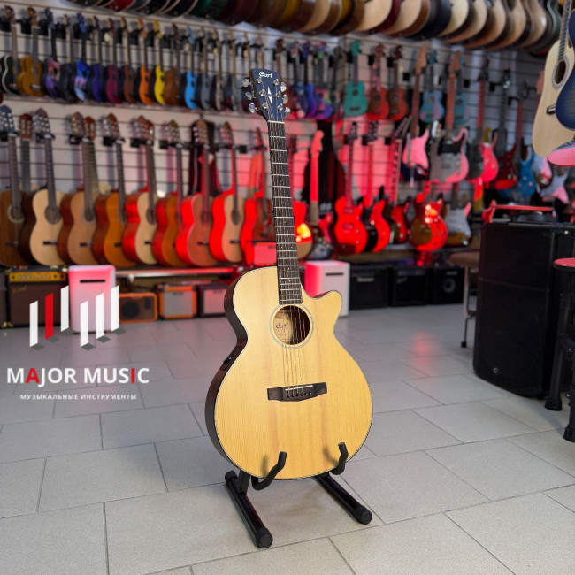 SFX-E-NS SFX Series Электро-акустическая гитара, с вырезом, цвет натуральный матовый, Cort