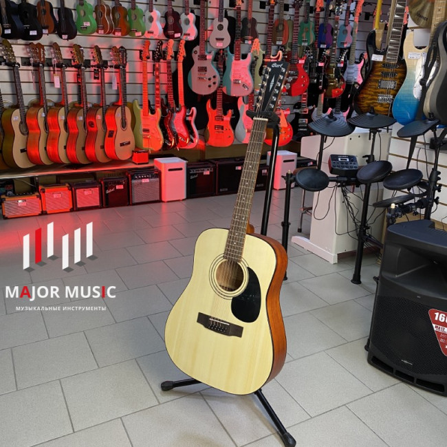 Акустическая 12-струнная гитара Cort AD810-12-WBAG-OP с чехлом цвет натуральный