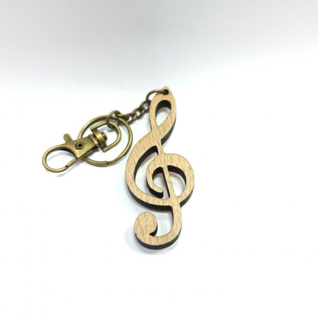 Брелок сувенирный скрипичный ключ дерево Rin HY-B008 Брелок сувенирный скрипичный ключ дерево Rin HY-B008