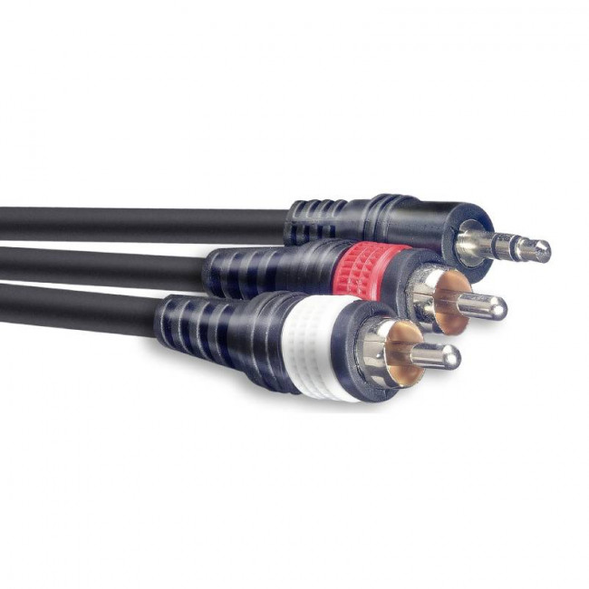 Кабель инсертный Stagg SYC3/MPS2CM E мини Jack стерео - 2 x RCA 3м