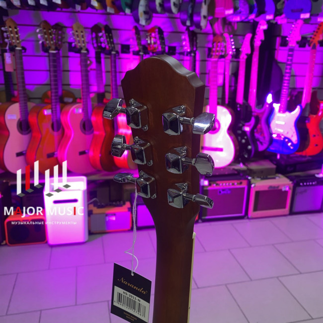 HS-3911-N Акустическая гитара, с вырезом, цвет натуральный, Naranda