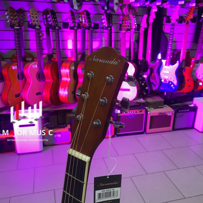 HS-3911-N Акустическая гитара, с вырезом, цвет натуральный, Naranda