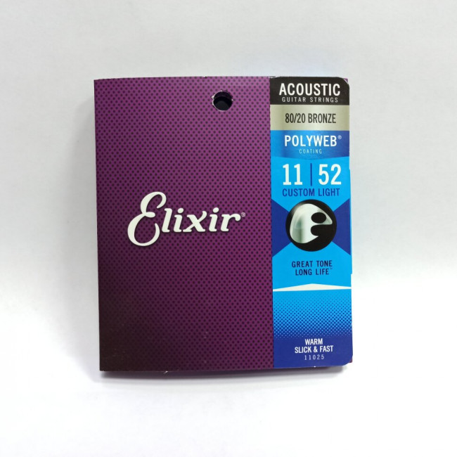 Струны для акустической гитары 11-52 Elixir 11025 POLYWEB Струны для акустической гитары 11-52 Elixir 11025 POLYWEB