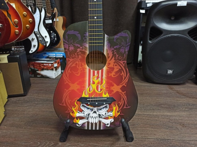 Акустическая гитара Belucci BC38401348 (Devil) с вырезом рисунок Акустическая гитара Belucci BC38401348 (Devil) с вырезом рисунок