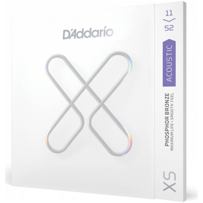 Струны для акустической гитары 11-52 D`Addario XSAPB1152 XS фосфорная бронза Струны для акустической гитары 11-52 D`Addario XSAPB1152 XS фосфорная бронза