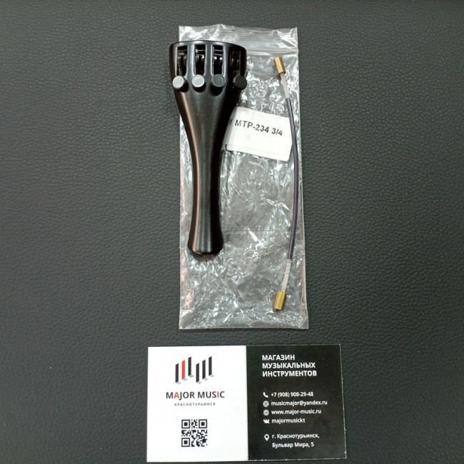 Струнодержатель для скрипки MTR-234-3/4 металлический с машинками Струнодержатель для скрипки MTR-234-3/4 металлический с машинками