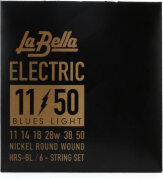 Струны для электрогитары 11-50 La Bella HRS-BL Hard Rockin Steel