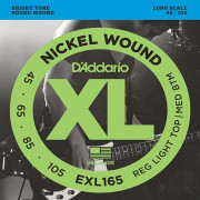 Cтруны для бас гитары 45-105 D'Addario EXL165 XL NICKEL WOUND Soft/Regular Cтруны для бас гитары 45-105 D'Addario EXL165 XL NICKEL WOUND Soft/Regular