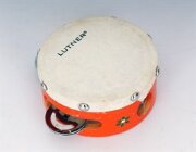 Тамбурин Fleet TH4-3B с кожей и с 3 бубенцами