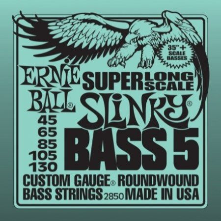 Струны для 5-ти струнной бас гитары 45-130 Ernie Ball P02850 сталь Струны для 5-ти струнной бас гитары 45-130 Ernie Ball P02850 сталь