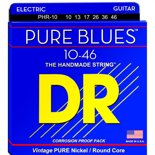 Струны для электрогитары 10-46 DR PHR-10 Pure Blues Струны для электрогитары 10-46 DR PHR-10 Pure Blues