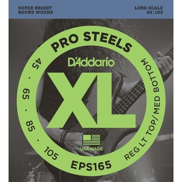 Cтруны для бас гитары 45-105 D'Addario EPS165 ProSteels Custom Light Cтруны для бас гитары 45-105 D'Addario EPS165 ProSteels Custom Light