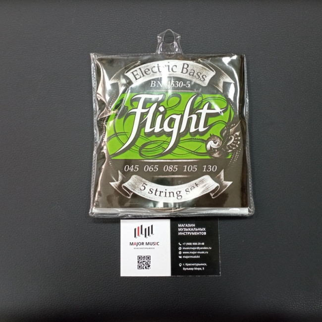 Cтруны для 5-ти струнной бас гитары 45-130 Flight BN4530-5 Cтруны для 5-ти струнной бас гитары 45-130 Flight BN4530-5