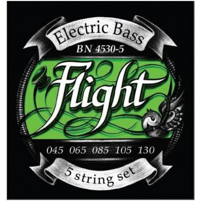 Cтруны для 5-ти струнной бас гитары 45-130 Flight BN4530-5 Cтруны для 5-ти струнной бас гитары 45-130 Flight BN4530-5