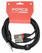 Кабель инсертный Force FLC-19/3 мини Jack стерео - 2 x XLR папа 3м Кабель инсертный Force FLC-19/3 мини Jack стерео - 2 x XLR папа 3м