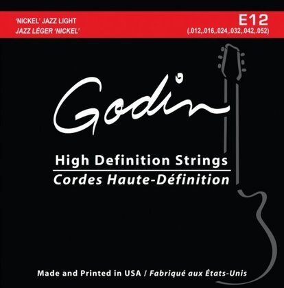 Струны для электрогитары 12-52 Godin 033416 E-12 Jazz Light Струны для электрогитары 12-52 Godin 033416 E-12 Jazz Light