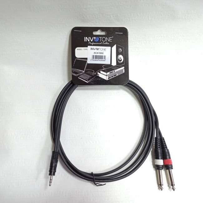 Кабель соединительный Invotone ACA1002 mini Jack 3.5мм-2 x Jack 6.35мм 2м Кабель соединительный Invotone ACA1002 mini Jack 3.5мм-2 x Jack 6.35мм 2м