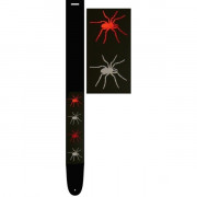 Гитарный ремень PERRI'S P25E-163 (Красные и серебряные пауки) кожа Гитарный ремень PERRI'S P25E-163 (Красные и серебряные пауки) кожа