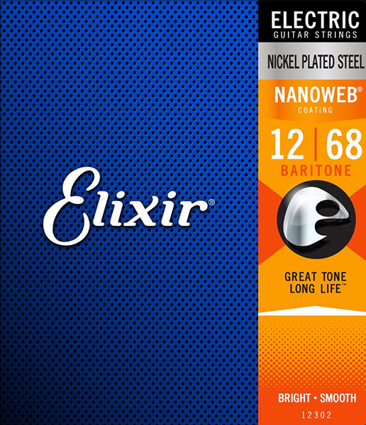 Струны для электрогитары 12-68 Elixir 12302 NANOWEB Baritone Струны для электрогитары 12-68 Elixir 12302 NANOWEB Baritone