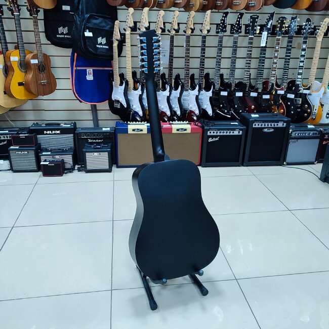 Акустическая 12-струнная гитара Fabio FB124120BK черная УЦЕНКА