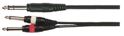 Кабель акустический 6.35 стерео - 2x 6.35 моно Soundking BB314-3M Кабель акустический 6.35 стерео - 2x 6.35 моно Soundking BB314-3M