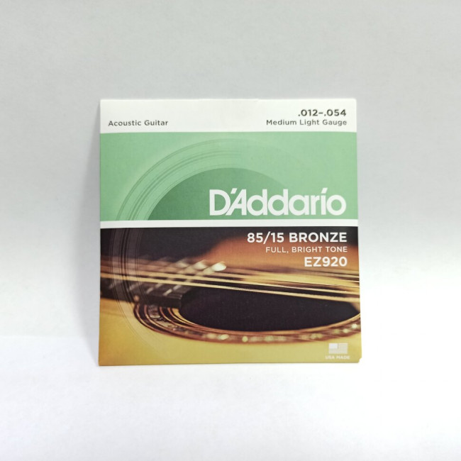 Струны для акустической гитары 12-54 D`Addario EZ920 Medium Light