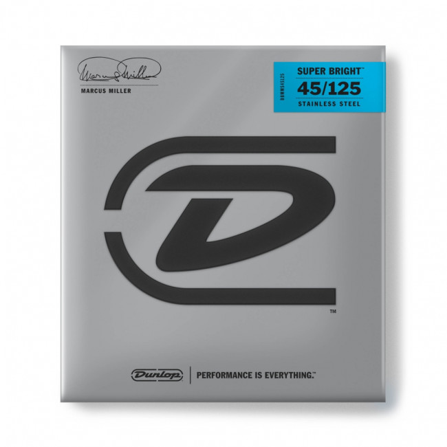 Струны для  5-струнной бас гитары  45-125 Dunlop DBMMS45125 Marcus Miller Super Bright нерж.сталь