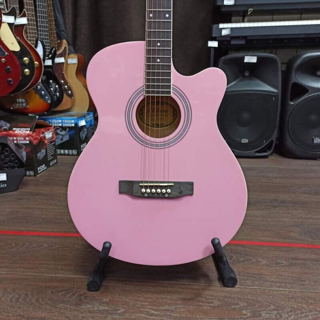 Акустическая гитара Elitaro E4010PI с вырезом розовая Акустическая гитара Elitaro E4010PI с вырезом розовая