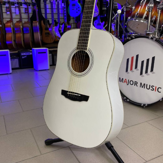 Акустическая гитара Flight AD-200 WH цвет белый скос под руку Акустическая гитара Flight AD-200 WH цвет белый скос под руку