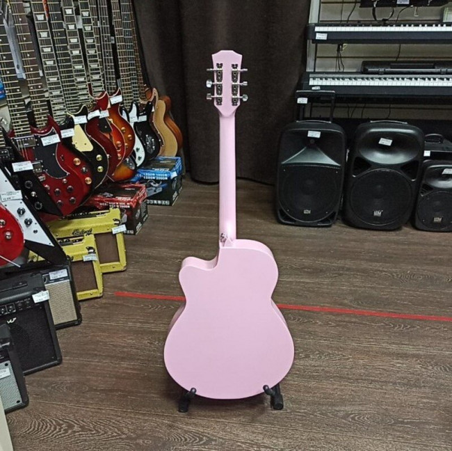 Акустическая гитара Belucci BC4010PI с вырезом розовая