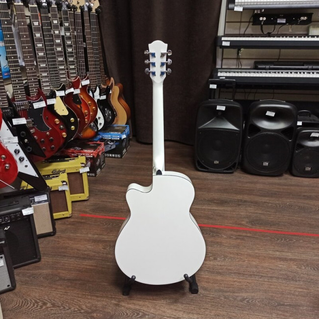 Акустическая гитара Elitaro E4010WH с вырезом белая