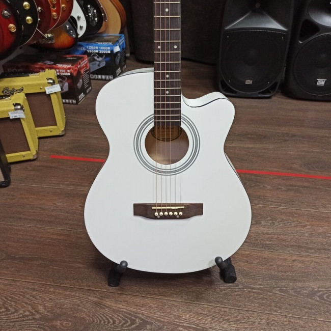 Акустическая гитара Elitaro E4010WH с вырезом белая