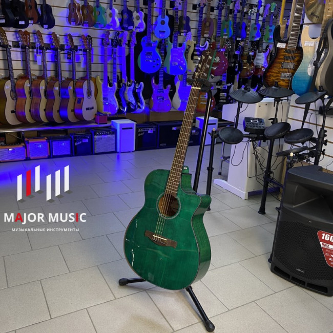 Акустическая гитара Magna MGC-02 с вырезом цвет зеленый