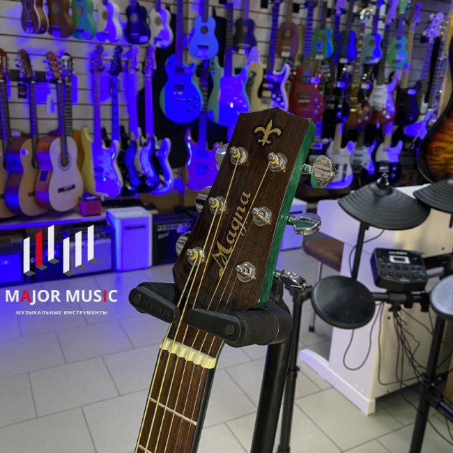 Акустическая гитара Magna MGC-02 с вырезом цвет зеленый