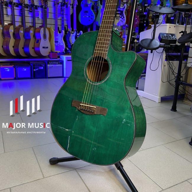 Акустическая гитара Magna MGC-02 с вырезом цвет зеленый