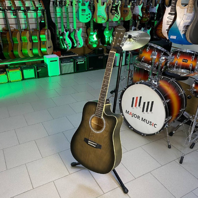 Акустическая гитара Naranda HS-4140-TBS с вырезом, коричневый санберст