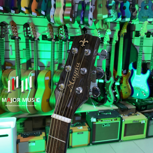 MGC-01 Акустическая гитара, с вырезом, серая, Magna