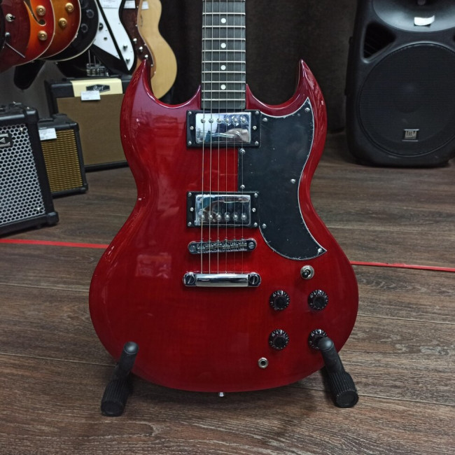 Электрогитара Oscar Schmidt OS-50 TR (A) форма SG, цвет красный