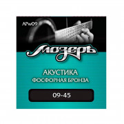 Струны для акустической гитары 9-45 Мозеръ APw09 фосфорная бронза 3я в оплетке