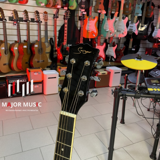 GA-H10-BK Акустическая гитара, с вырезом, черная, Smiger GA-H10-BK Акустическая гитара, с вырезом, черная, Smiger