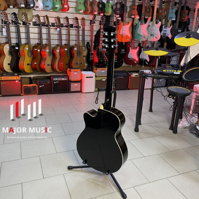 GA-H10-BK Акустическая гитара, с вырезом, черная, Smiger GA-H10-BK Акустическая гитара, с вырезом, черная, Smiger