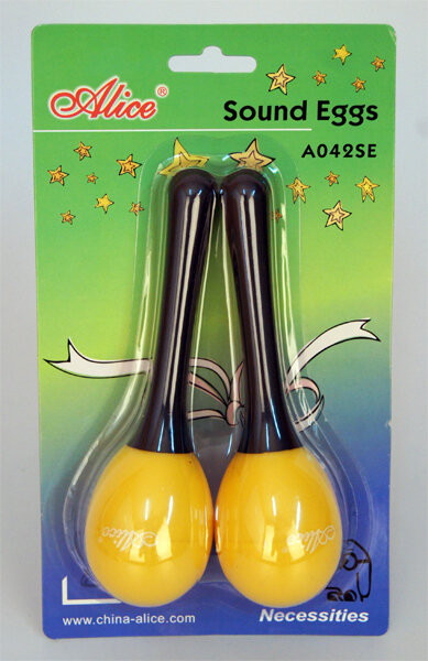 Маракас яйцо Alice A042SE 2шт на пластиковой ручке разные цвета Маракас яйцо Alice A042SE 2шт на пластиковой ручке разные цвета