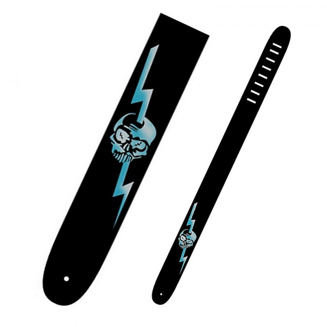 Гитарный ремень PERRI'S P25SS-1287 Череп с молнией кожа Гитарный ремень PERRI'S P25SS-1287 Череп с молнией кожа