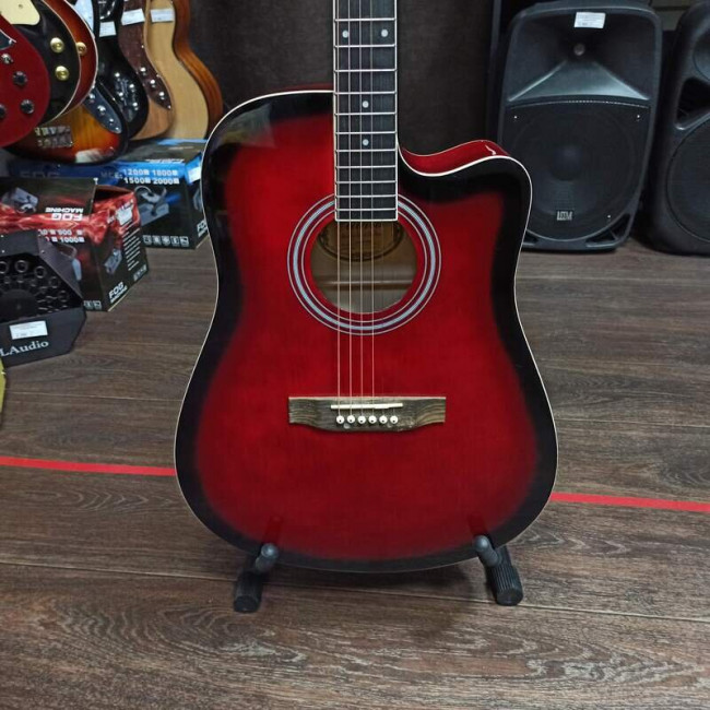 Акустическая гитара Elitaro E4110RDS с вырезом красная