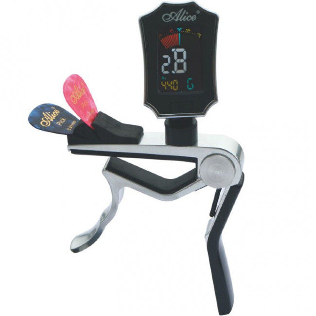 Каподастр для классической гитары с тюнером Alice AE7D/SL-C2