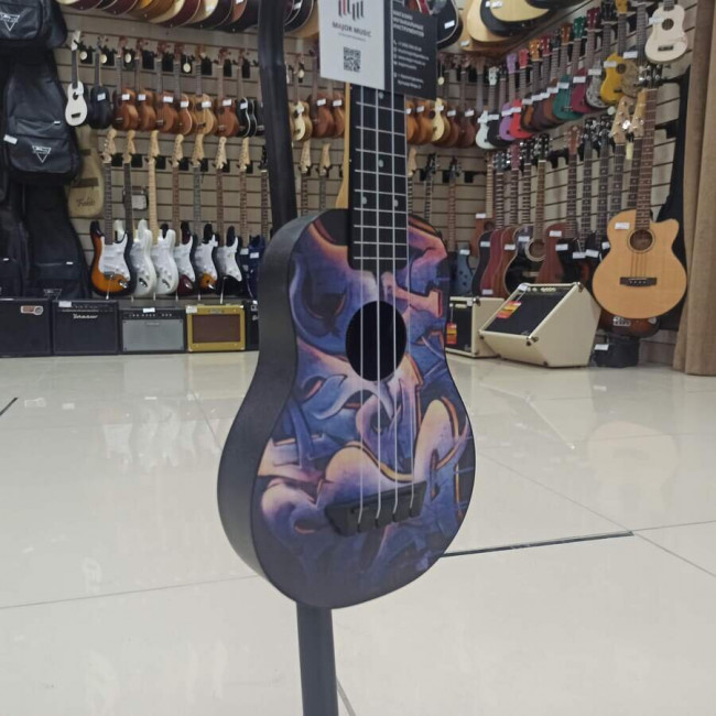 Укулеле сопрано FLIGHT TUS-40 GRAFFITI Travel с рисунком чехол в комплекте Укулеле сопрано FLIGHT TUS-40 GRAFFITI Travel с рисунком чехол в комплекте