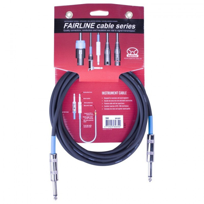 Кабель инструментальный 3м Superlux SFI3PP Кабель инструментальный 3м Superlux SFI3PP