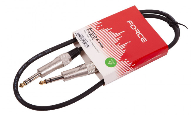 Аудио кабель Force FLC-101/1 Jack стерео 6,3 - Jack стерео 6,3 Аудио кабель Force FLC-101/1 Jack стерео 6,3 - Jack стерео 6,3