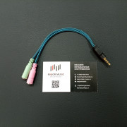 Переходник AEX PJ2J-2 3.5mini jackM 4p - 2 3.5 jackF для подключения микрофона к смартфону
