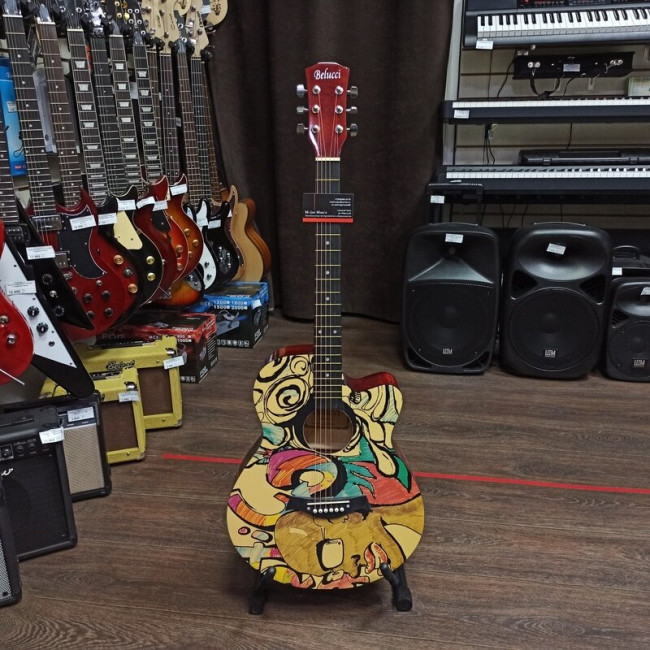 Акустическая гитара Belucci BC40401565 (Lone) с вырезом рисунок